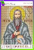 Схема, часткова вишивка бісером, габардин, ікона "Святий блаженний Павло Таганрозький"