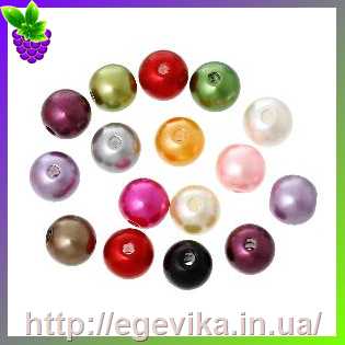 Купить Бусина перлова, акрил, колір микс, 8 мм