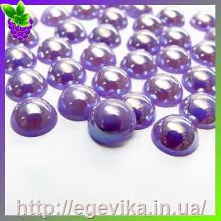 Купить Кабошон половина акрилової бусини, колір фиолетовыйй (перли перламутрові), 10 мм, 10 шт