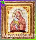 Схема, часткова вишивка бісером, габардин, ікона "Божья Матерь "Почаївська"