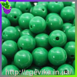 Купить Бусина акрилова, кругла, колір зелений, 10 мм