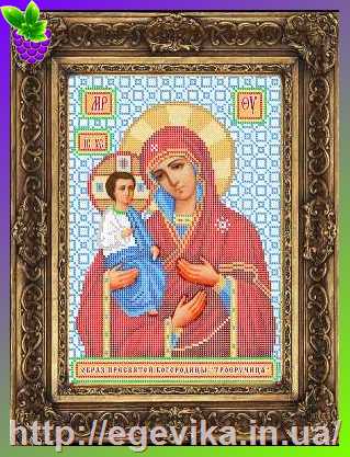 рисунок Схема, частичая вышивка бисером, габардин, икона Божией Матери 