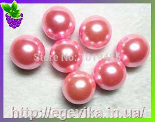 Купить Бусина перлова, акрил, колір рожевий, 10 мм