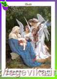 Схема, часткова вишивка бісером, полиэстровое атласне полотно, "Пісня ангелів" (картина художника Адольфа Вільяма Бугро)