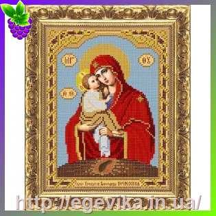 рисунок Схема, частичная вышивка бисером, атлас, икона Божья Матерь 