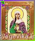 Схема, частичная вышивка бисером, атлас, икона "Св. Мария Магдалина"