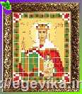Схема, часткова вишивка бісером, атлас, ікона "Св. цариця Тамара"