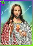 Схема, часткова вишивка бісером, габардин, "Непорочне серце Ісуса"