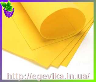 Купить Фоамиран (фумиран, foamiran), лист 20х30 см, цвет 122-темно-желтый, ИРАН