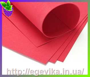 Купить Фоамиран (фумиран, foamiran), лист 20х30 см, цвет 135-светло-красный, ИРАН