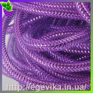 Купить Бижутерная сітка, колір фіолетовий з фіолетовим люрексом, 8 мм