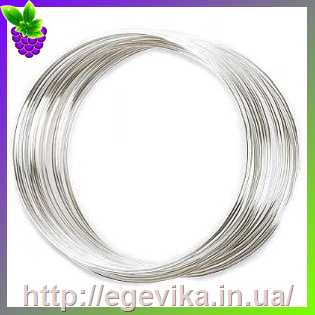 Купить Проволока с эффектом памяти для браслетов, цвет серебряный, 0,6 мм, диаметр 68 мм