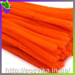 Купить Синельний дріт пухнатий, колір морквяний