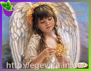 рисунок Схема, частичная вышивка бисером, атлас,  Маленький ангел