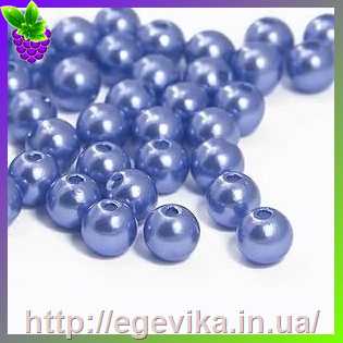 Купить Бусина перлова, акрил, колір синій роял, 8 мм