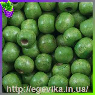 Купить Бусина дерев'яна, 10-11 мм, колір зелений