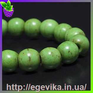 Купить Бусина, синтетическая бирюза (говлит), цвет зеленый, 6 мм 