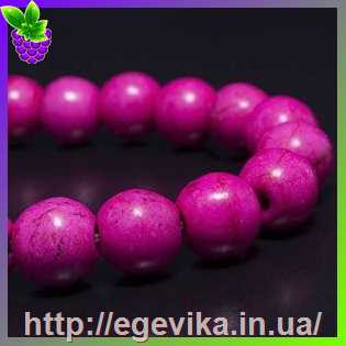 Купить Бусина, синтетическая бирюза (говлит), цвет розовый, 6 мм 