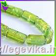 <span>Бусина</span>  скляна, імітація битого скла, колір зелений (двоколірні), 12х6 мм
