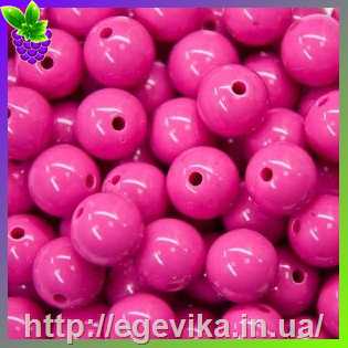 Купить Бусина акрилова, кругла, колір рожевий яскравий, 8 мм