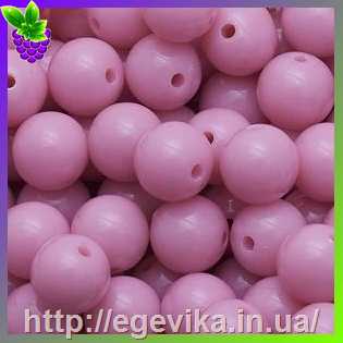 Купить Бусина акрилова, кругла, колір рожевий, 10 мм