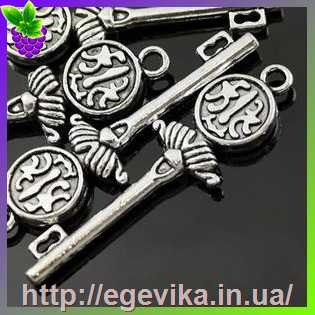 Купить Кулон-Підвіска, ключ, колір античне срібло, 43х13х4 мм