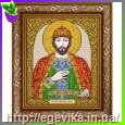 Схема, часткова вишивка бісером, габардин,  ікона "Святий Благовірний князь Ігор"