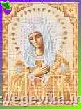 Схема, часткова вишивка бісером, атлас, ікона Божией Матері "Розчулення" ( Серафимо-Дивеевская)