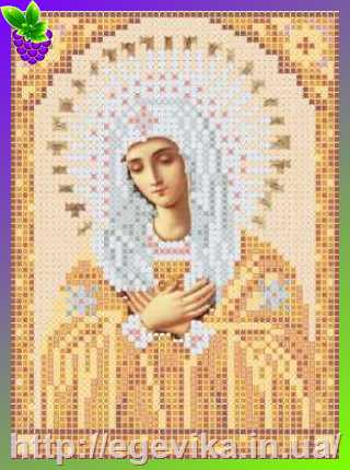 рисунок Схема, часткова вишивка бісером, атлас, ікона Божией Матері 