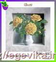 Схема, частичная вышивка бисером, полиэстровое атласное полотно,  "Розы Желтые" ("Троянди Жовті")