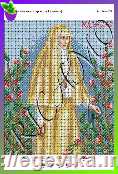 Схема, частичная вышивка бисером, габардин, икона "Святая Елизавета"