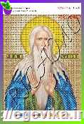 Схема, часткова вишивка бісером, габардин, ікона "Святий преподобний Макарий Валеикий"