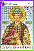 Схема, часткова вишивка бісером, габардин, ікона "Святий благовірний князь Ігор Чернігівський"