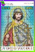 Схема, часткова вишивка бісером, габардин, ікона "Святий благовірний князь Борис"