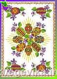 рисунок Великодній рушник, часткова вишивка бісером, атлас/габардин, 