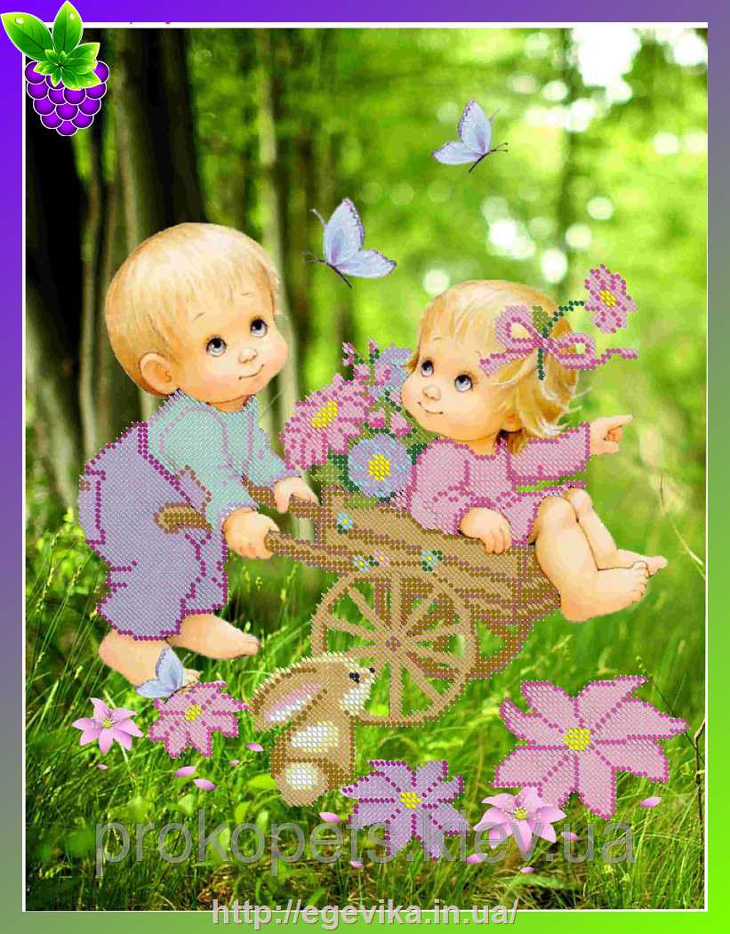 рисунок Схема, часткова вишивка бісером, атлас, 