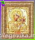 рисунок Схема, частичная вышивка бисером, атлас, икона Божья Матерь 