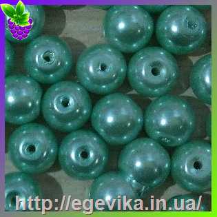Купить Бусина перлова, стекло, колір зелено-блакитний, 8 мм
