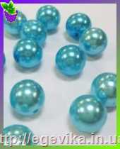 Купить Бусина перлова, стекло, колір зелено-блакитний, 8 мм