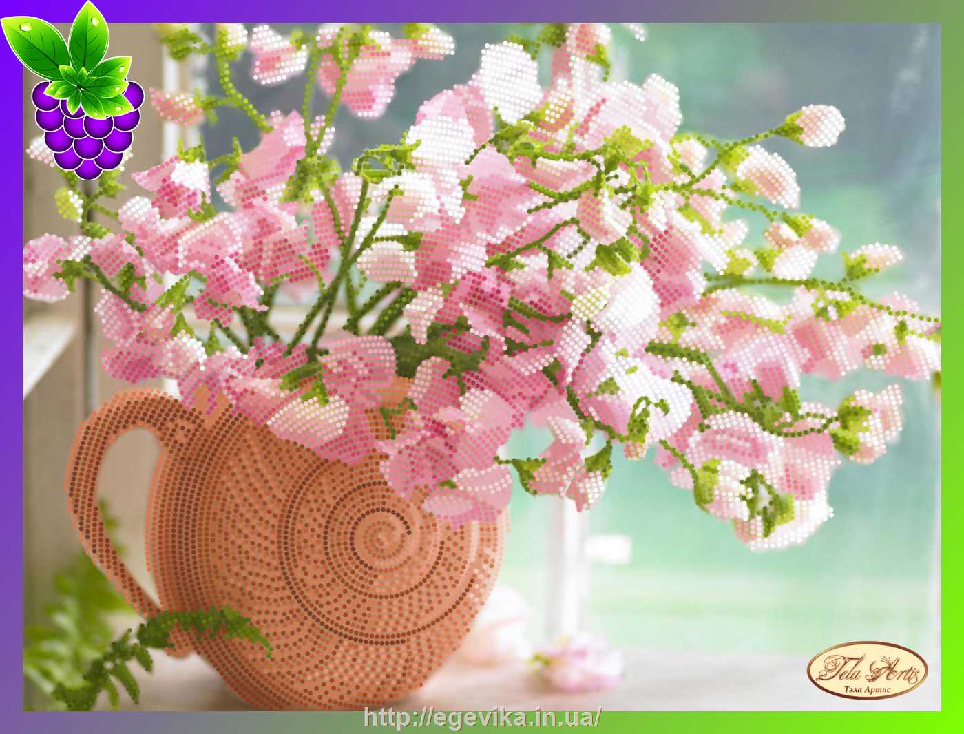 рисунок Схема, частичная вышивка бисером, атлас, 