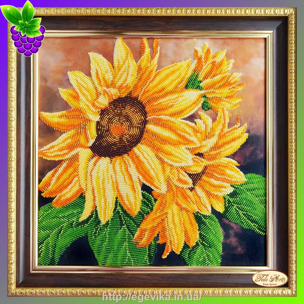 рисунок Набор, частичная вышивка бисером, атлас, 