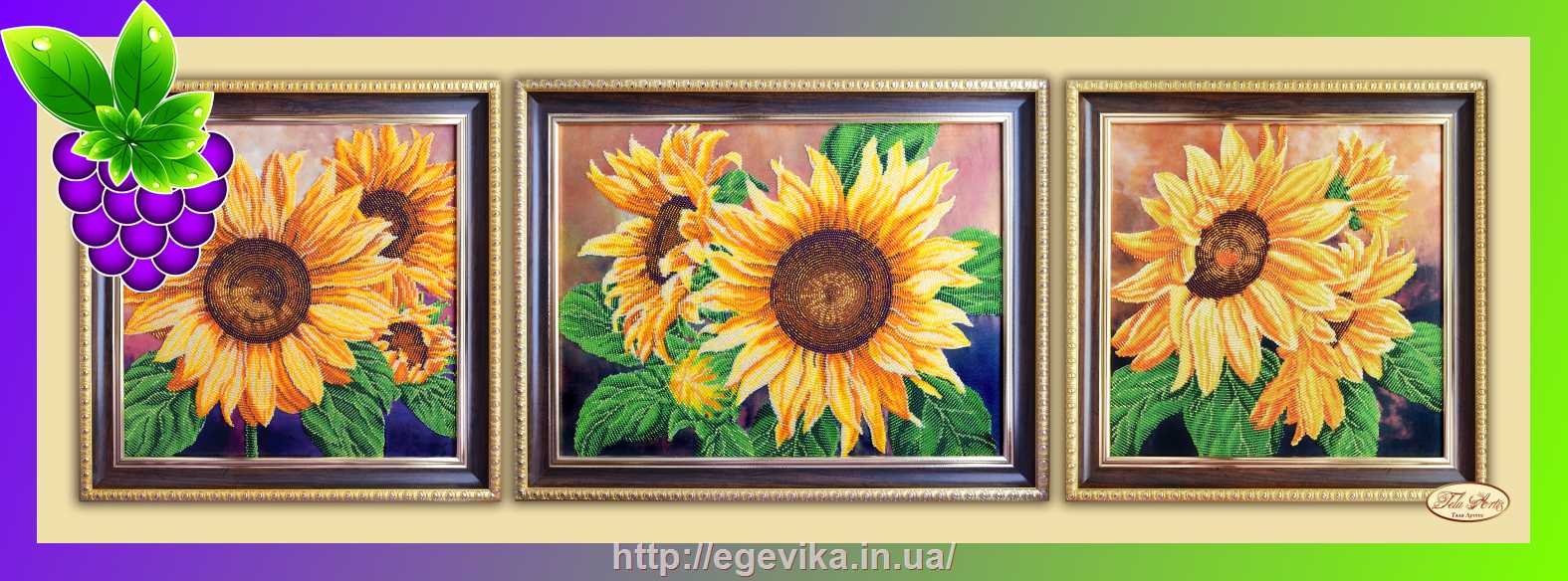 рисунок Набор, частичная вышивка бисером, атлас, 