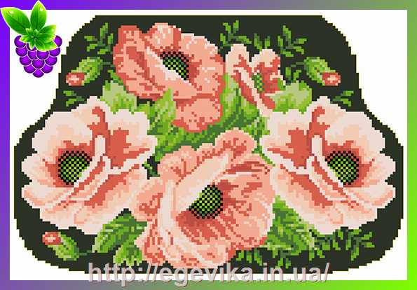 рисунок Заготовка сумочки, вышивка бисером, атлас/плащевка, 