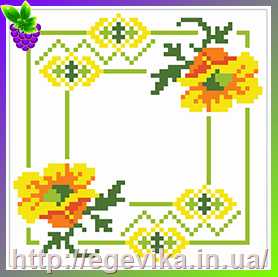 рисунок Заготовка бискорню, вышивка бисером, атлас, 