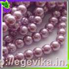 Купить Бусина перлова, стекло, колір блідо-бузковий, 8 мм