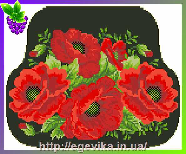 рисунок Заготовка сумочки, вышивка бисером, атлас/плащевка, 