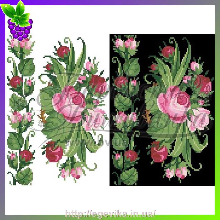 рисунок Схема, вышивка бисером, водорастворимый флизелин, 