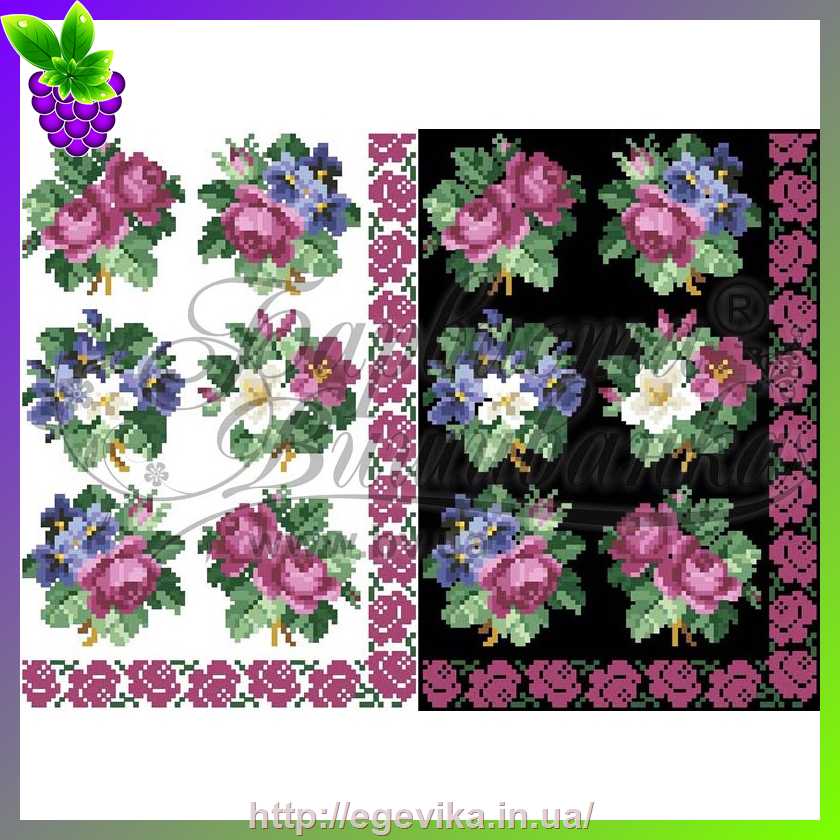 рисунок Схема, вышивка бисером, водорастворимый флизелин, 