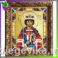 Схема, часткова вишивка бісером, атлас, ікона "Святий мученик Борис"