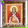 Схема, часткова вишивка бісером, атлас, ікона "Святий мученик Ілля"